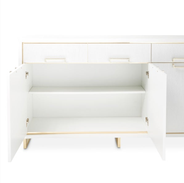 AICO Furniture Palm Gate Sideboard in Cloud White - Bargain Furniture (Detroit, MI)