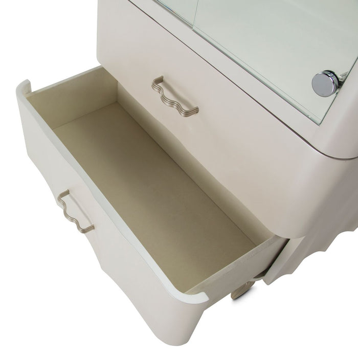 AICO London Place Display Cabinet in Creamy Pearl - Bargain Furniture (Detroit, MI)