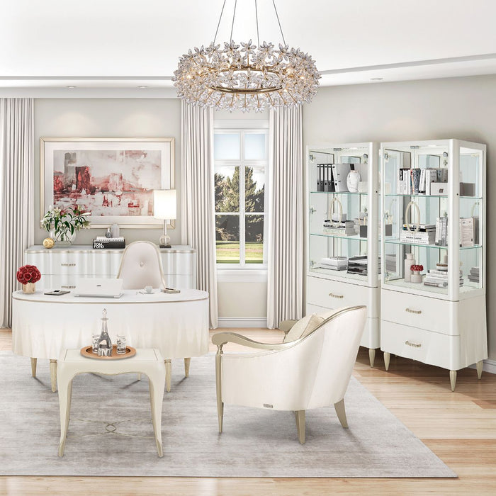 AICO London Place Display Cabinet in Creamy Pearl - Bargain Furniture (Detroit, MI)