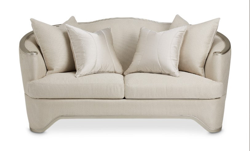 Aico London Place Loveseat in Light Champagne - Bargain Furniture (Detroit, MI)