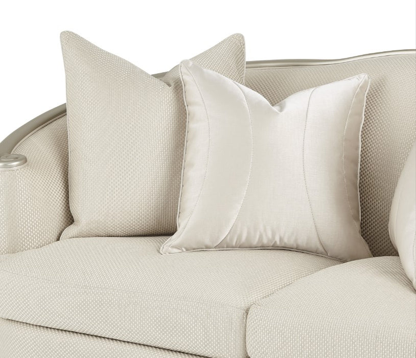 Aico London Place Loveseat in Light Champagne - Bargain Furniture (Detroit, MI)