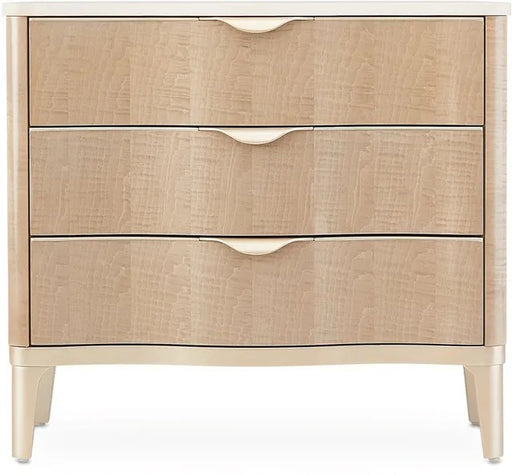 AICO Malibu Crest 3 Drawer Nightstand in Blush image