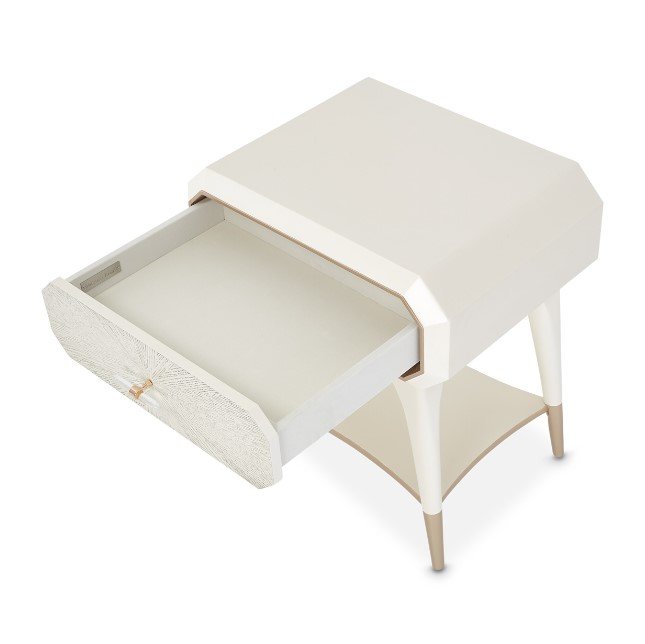 AICO La Rachelle Nightstand/End Table 1 Drawer in Medium Champagne - Bargain Furniture (Detroit, MI)