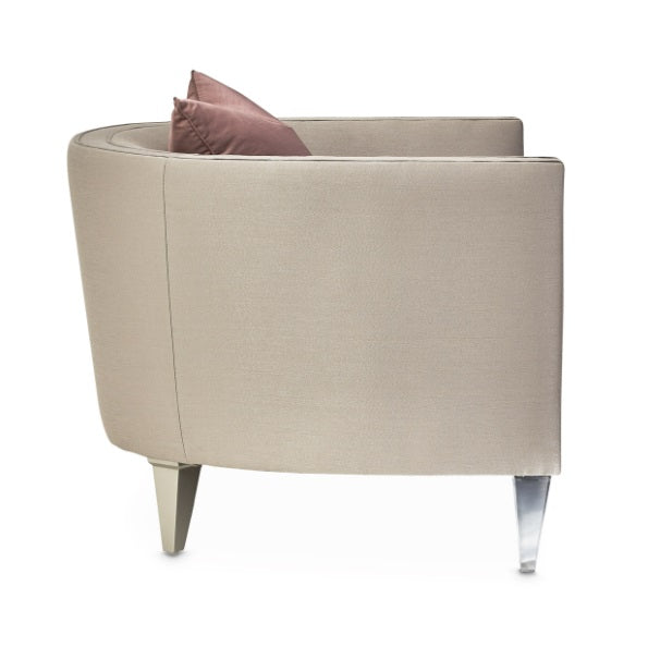 AICO Furniture Linea Matching Chair Metallic in Silver Mist - Bargain Furniture (Detroit, MI)