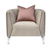 AICO Furniture Linea Matching Chair Metallic in Silver Mist - Bargain Furniture (Detroit, MI)