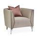AICO Furniture Linea Matching Chair Metallic in Silver Mist - Bargain Furniture (Detroit, MI)