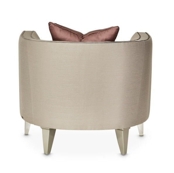 AICO Furniture Linea Matching Chair Metallic in Silver Mist - Bargain Furniture (Detroit, MI)