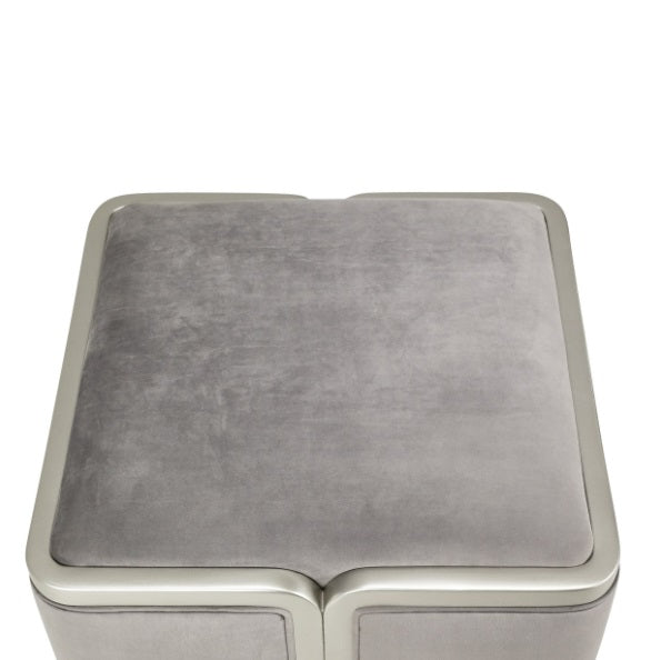 AICO Furniture Linea Linea Ottoman Gray Pearl in Silver Mist - Bargain Furniture (Detroit, MI)
