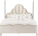 AICO Malibu Crest King Scalloped Poster Bed in Chardonnay - Bargain Furniture (Detroit, MI)