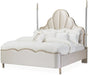 AICO Malibu Crest Queen Scalloped Poster Bed in Chardonnay - Bargain Furniture (Detroit, MI)
