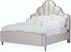 AICO Malibu Crest Queen Scalloped Panel Bed in Chardonnay - Bargain Furniture (Detroit, MI)