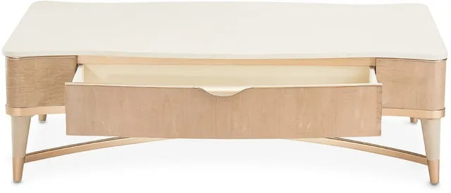 AICO Malibu Crest Rectangular Cocktail Table in Blush - Bargain Furniture (Detroit, MI)