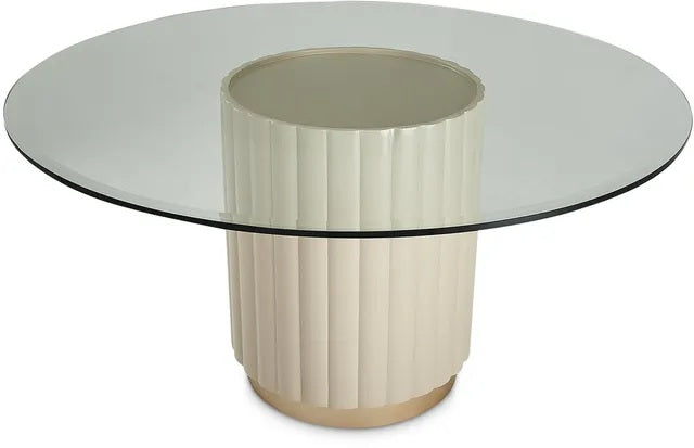 AICO Malibu Crest Round Dining Table in Chardonnay - Bargain Furniture (Detroit, MI)