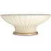 AICO La Rachelle Round Scalloped Cocktail Table with Glass in Medium Champagne - Bargain Furniture (Detroit, MI)