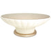 AICO La Rachelle Round Scalloped Cocktail Table with Glass in Medium Champagne - Bargain Furniture (Detroit, MI)