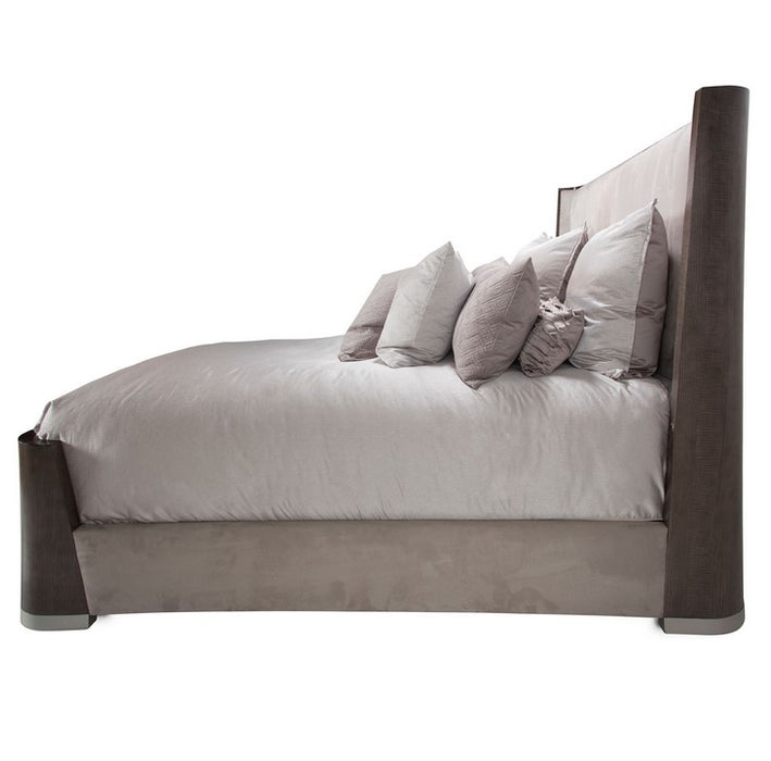 AICO Roxbury Park King Dual-Panel Bed in Slate - Bargain Furniture (Detroit, MI)