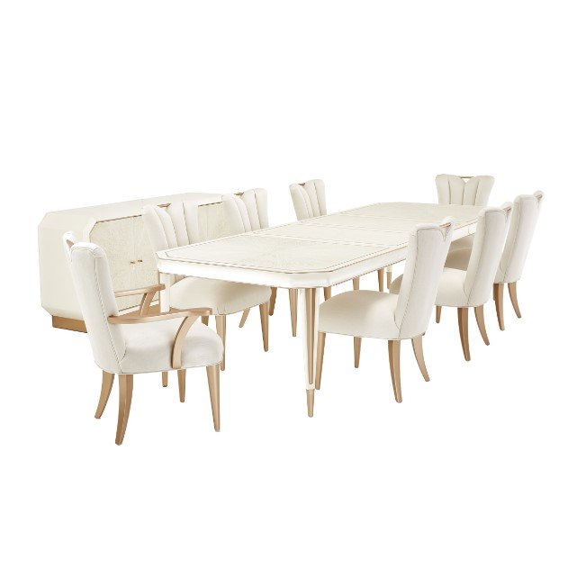 AICO La Rachelle Rectangular Dining Table in Medium Champagne - Bargain Furniture (Detroit, MI)