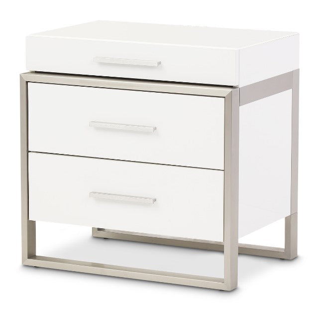 AICO Marquee Nightstand in Cloud White - Bargain Furniture (Detroit, MI)