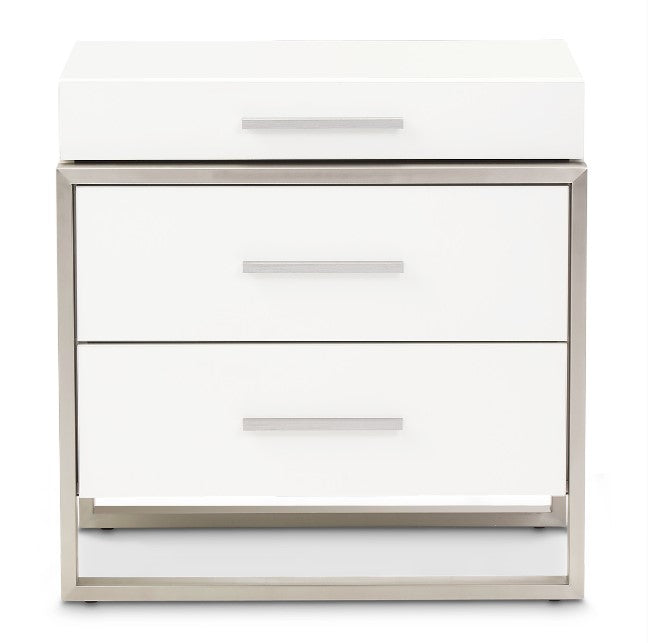 AICO Marquee Nightstand in Cloud White - Bargain Furniture (Detroit, MI)