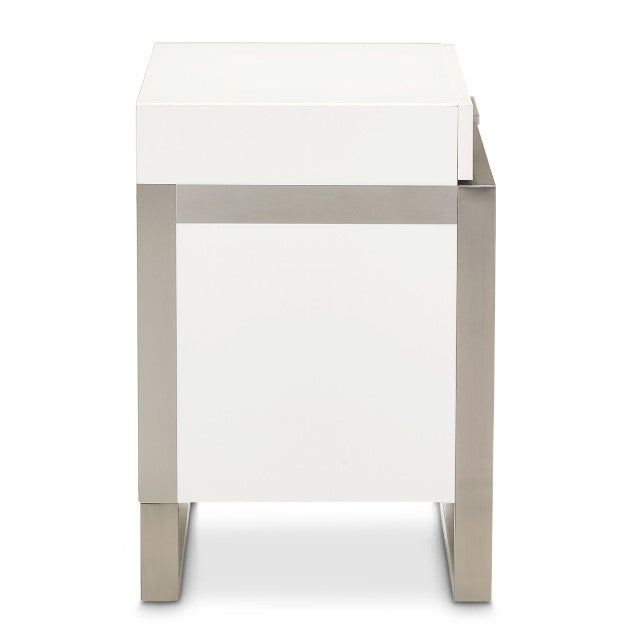 AICO Marquee Nightstand in Cloud White - Bargain Furniture (Detroit, MI)