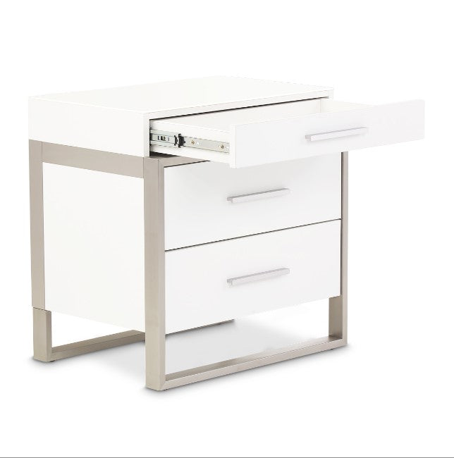 AICO Marquee Nightstand in Cloud White - Bargain Furniture (Detroit, MI)