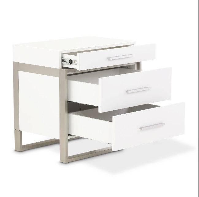 AICO Marquee Nightstand in Cloud White - Bargain Furniture (Detroit, MI)