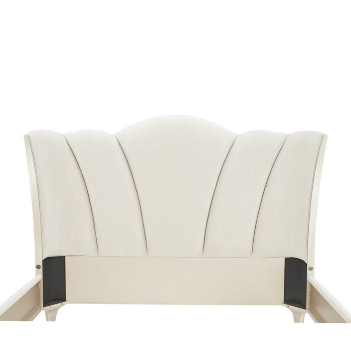 AICO Furniture La Marisia Queen Upholstered Platform Bed in Creamy Pearl - Bargain Furniture (Detroit, MI)