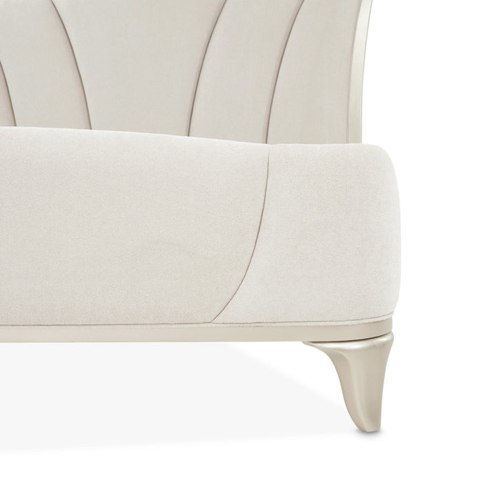 AICO Furniture La Marisia Queen Upholstered Platform Bed in Creamy Pearl - Bargain Furniture (Detroit, MI)