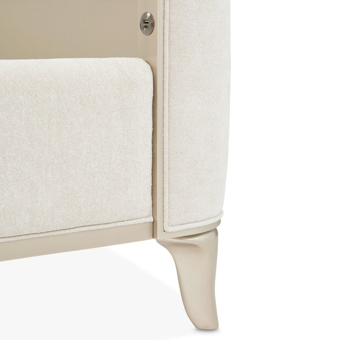 AICO Furniture La Marisia Queen Upholstered Platform Bed in Creamy Pearl - Bargain Furniture (Detroit, MI)