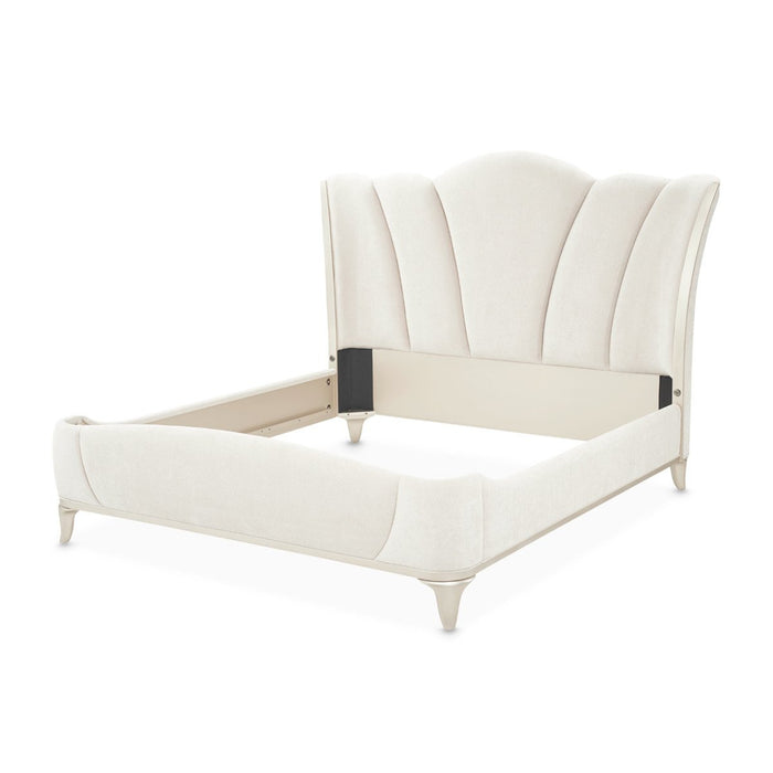 AICO Furniture La Marisia Queen Upholstered Platform Bed in Creamy Pearl - Bargain Furniture (Detroit, MI)