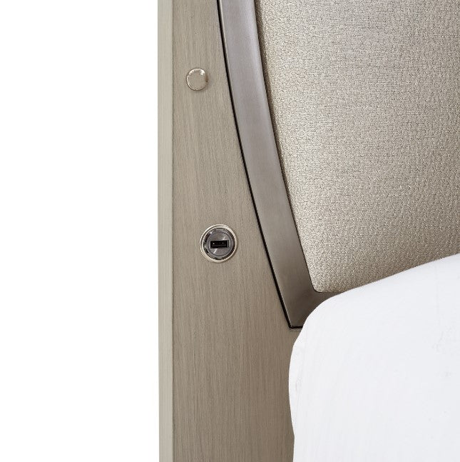 AICO Eclipse Cal King Upholstered Bed in Moonlight - Bargain Furniture (Detroit, MI)