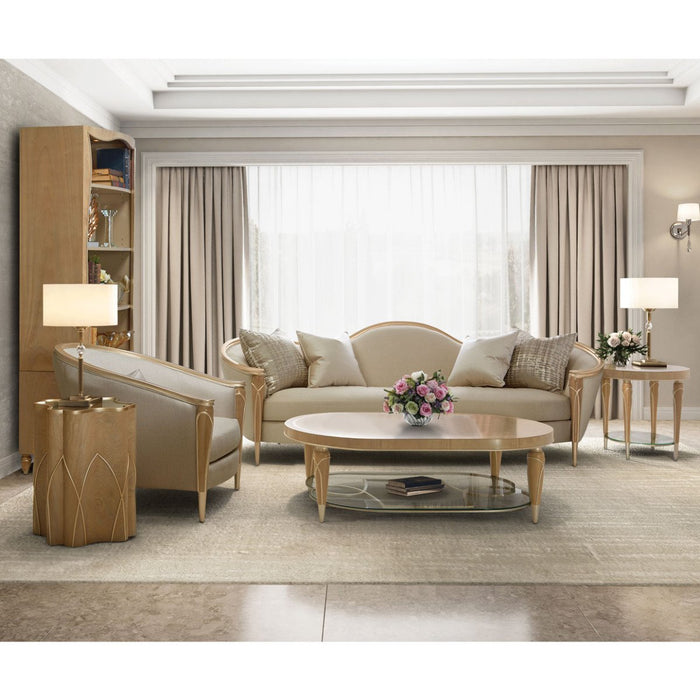 AICO Villa Cherie Sofa in Caramel - Bargain Furniture (Detroit, MI)