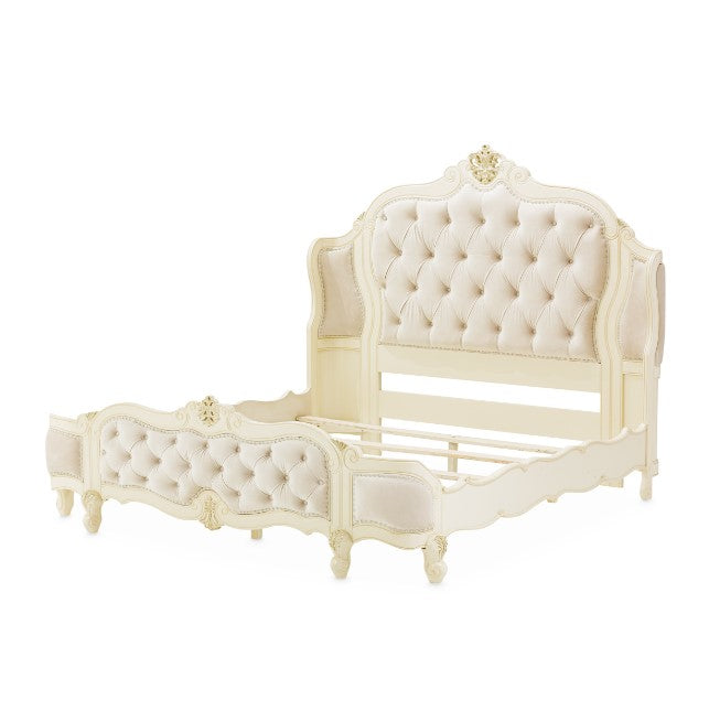 AICO Lavelle Queen Wing Mansion Bed in Classic Pearl - Bargain Furniture (Detroit, MI)