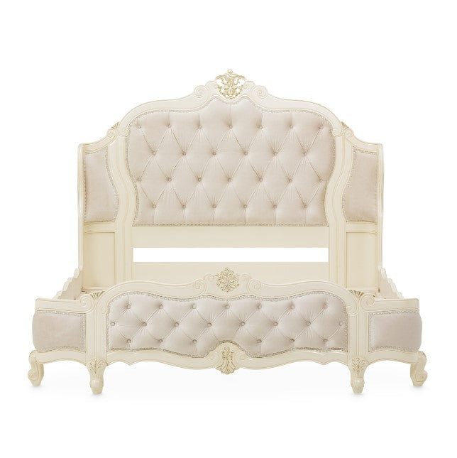 AICO Lavelle Cal King Wing Mansion Bed in Classic Pearl - Bargain Furniture (Detroit, MI)