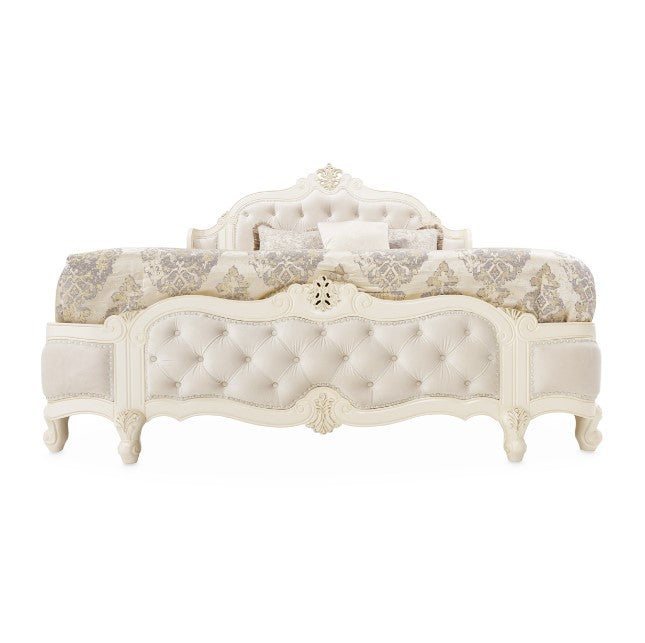 AICO Lavelle Queen Wing Mansion Bed in Classic Pearl - Bargain Furniture (Detroit, MI)