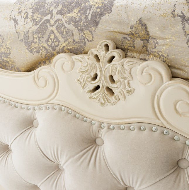 AICO Lavelle Cal King Wing Mansion Bed in Classic Pearl - Bargain Furniture (Detroit, MI)